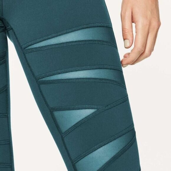 LULULEMON Wunder Under Pant (Hi-Rise) (Tech Mesh 31 ) Submarine size 4 in EUC - Picture 5 of 10